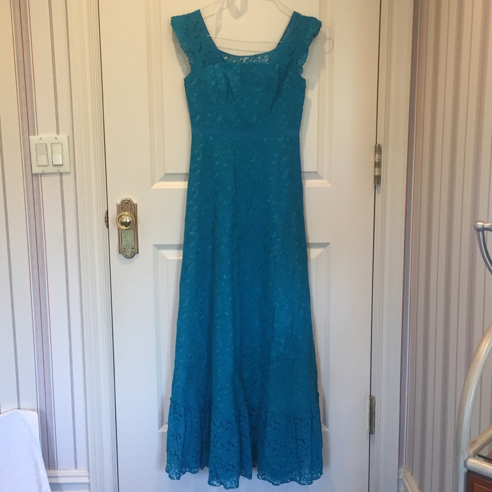 Anthropologie mirror of Venus dress in teal-NWT